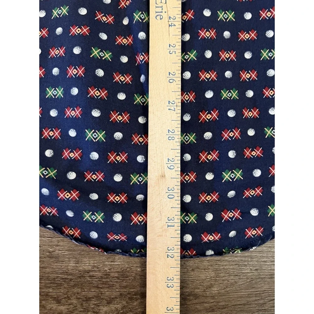 Vintage 90s CHAPS RALPH LAUREN Button Down ALL OVER GOLF PRINT Cotton L Blue E15